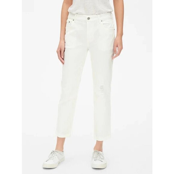 Gap Best Girlfriend Distressed White Jeans 25 c82 - Picture 1 of 5